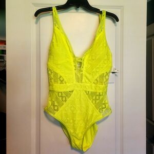 Fluorescent Yellow swimsuit (one puece)